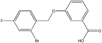 3-[(2-bromo-4-fluorophenyl)methoxy]benzoic acid 化学構造式