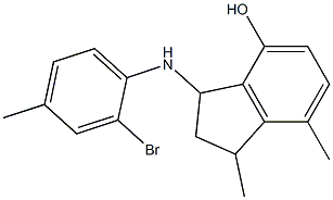 3-[(2-bromo-4-methylphenyl)amino]-1,7-dimethyl-2,3-dihydro-1H-inden-4-ol 化学構造式