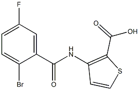 3-[(2-bromo-5-fluorobenzoyl)amino]thiophene-2-carboxylic acid Struktur