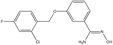 3-[(2-chloro-4-fluorophenyl)methoxy]-N'-hydroxybenzene-1-carboximidamide,,结构式