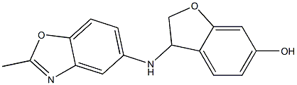 3-[(2-methyl-1,3-benzoxazol-5-yl)amino]-2,3-dihydro-1-benzofuran-6-ol,,结构式