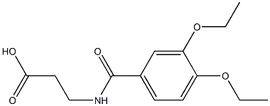 3-[(3,4-diethoxybenzoyl)amino]propanoic acid 化学構造式
