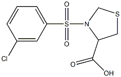 3-[(3-chlorobenzene)sulfonyl]-1,3-thiazolidine-4-carboxylic acid Structure