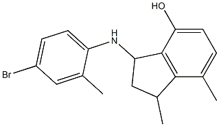 3-[(4-bromo-2-methylphenyl)amino]-1,7-dimethyl-2,3-dihydro-1H-inden-4-ol Struktur