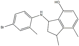 3-[(4-bromo-2-methylphenyl)amino]-1,7-dimethyl-2,3-dihydro-1H-inden-4-ol 结构式