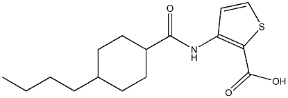 3-[(4-butylcyclohexane)amido]thiophene-2-carboxylic acid 化学構造式