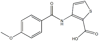 3-[(4-methoxybenzoyl)amino]thiophene-2-carboxylic acid,,结构式