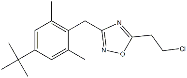3-[(4-tert-butyl-2,6-dimethylphenyl)methyl]-5-(2-chloroethyl)-1,2,4-oxadiazole,,结构式