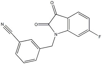 3-[(6-fluoro-2,3-dioxo-2,3-dihydro-1H-indol-1-yl)methyl]benzonitrile,,结构式