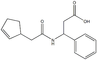 3-[(cyclopent-2-en-1-ylacetyl)amino]-3-phenylpropanoic acid 化学構造式