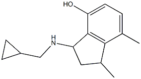 3-[(cyclopropylmethyl)amino]-1,7-dimethyl-2,3-dihydro-1H-inden-4-ol,,结构式
