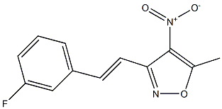 3-[(E)-2-(3-fluorophenyl)vinyl]-5-methyl-4-nitroisoxazole 化学構造式