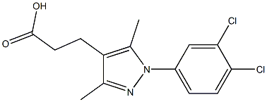 3-[1-(3,4-dichlorophenyl)-3,5-dimethyl-1H-pyrazol-4-yl]propanoic acid Struktur