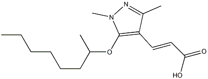 3-[1,3-dimethyl-5-(octan-2-yloxy)-1H-pyrazol-4-yl]prop-2-enoic acid,,结构式