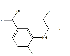 3-[2-(tert-butylsulfanyl)acetamido]-4-methylbenzoic acid 化学構造式