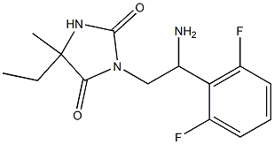 3-[2-amino-2-(2,6-difluorophenyl)ethyl]-5-ethyl-5-methylimidazolidine-2,4-dione 结构式