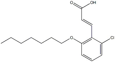 3-[2-chloro-6-(heptyloxy)phenyl]prop-2-enoic acid 化学構造式