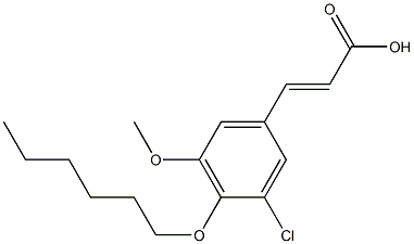 3-[3-chloro-4-(hexyloxy)-5-methoxyphenyl]prop-2-enoic acid 结构式