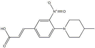 3-[4-(4-methylpiperidin-1-yl)-3-nitrophenyl]prop-2-enoic acid 结构式