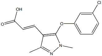 3-[5-(3-chlorophenoxy)-1,3-dimethyl-1H-pyrazol-4-yl]prop-2-enoic acid Structure