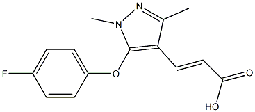 3-[5-(4-fluorophenoxy)-1,3-dimethyl-1H-pyrazol-4-yl]prop-2-enoic acid 结构式