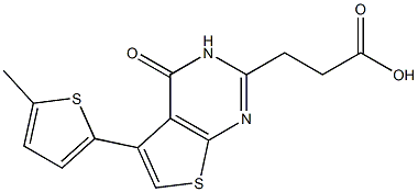 3-[5-(5-methylthiophen-2-yl)-4-oxo-3H,4H-thieno[2,3-d]pyrimidin-2-yl]propanoic acid,,结构式