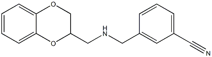 3-{[(2,3-dihydro-1,4-benzodioxin-2-ylmethyl)amino]methyl}benzonitrile,,结构式