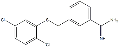 3-{[(2,5-dichlorophenyl)sulfanyl]methyl}benzene-1-carboximidamide,,结构式