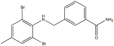 3-{[(2,6-dibromo-4-methylphenyl)amino]methyl}benzamide,,结构式