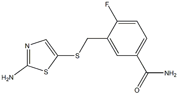 3-{[(2-amino-1,3-thiazol-5-yl)thio]methyl}-4-fluorobenzamide Structure