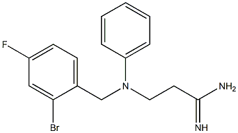 3-{[(2-bromo-4-fluorophenyl)methyl](phenyl)amino}propanimidamide Struktur