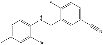 3-{[(2-bromo-4-methylphenyl)amino]methyl}-4-fluorobenzonitrile,,结构式