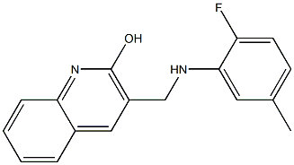 3-{[(2-fluoro-5-methylphenyl)amino]methyl}quinolin-2-ol,,结构式