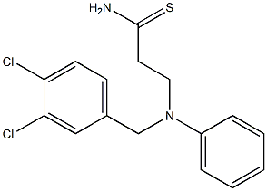 3-{[(3,4-dichlorophenyl)methyl](phenyl)amino}propanethioamide 化学構造式