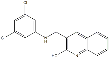 3-{[(3,5-dichlorophenyl)amino]methyl}quinolin-2-ol,,结构式