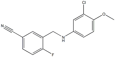 3-{[(3-chloro-4-methoxyphenyl)amino]methyl}-4-fluorobenzonitrile 化学構造式