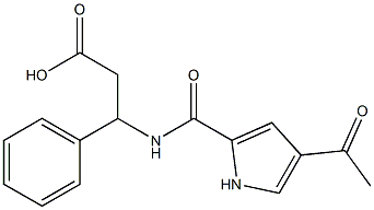 3-{[(4-acetyl-1H-pyrrol-2-yl)carbonyl]amino}-3-phenylpropanoic acid Structure