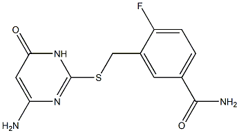 3-{[(4-amino-6-oxo-1,6-dihydropyrimidin-2-yl)sulfanyl]methyl}-4-fluorobenzamide