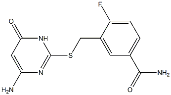  3-{[(4-amino-6-oxo-1,6-dihydropyrimidin-2-yl)sulfanyl]methyl}-4-fluorobenzamide