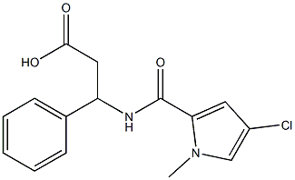 3-{[(4-chloro-1-methyl-1H-pyrrol-2-yl)carbonyl]amino}-3-phenylpropanoic acid Struktur