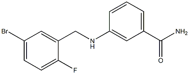 3-{[(5-bromo-2-fluorophenyl)methyl]amino}benzamide Struktur