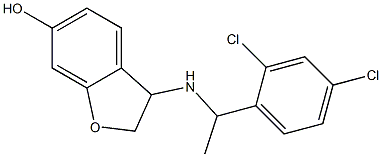 3-{[1-(2,4-dichlorophenyl)ethyl]amino}-2,3-dihydro-1-benzofuran-6-ol Struktur