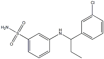 3-{[1-(3-chlorophenyl)propyl]amino}benzene-1-sulfonamide,,结构式