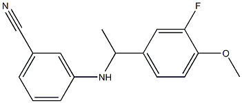 3-{[1-(3-fluoro-4-methoxyphenyl)ethyl]amino}benzonitrile 结构式