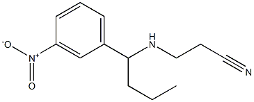 3-{[1-(3-nitrophenyl)butyl]amino}propanenitrile 化学構造式