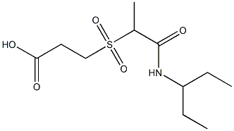 3-{[1-(pentan-3-ylcarbamoyl)ethane]sulfonyl}propanoic acid Struktur