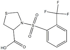 3-{[2-(trifluoromethyl)benzene]sulfonyl}-1,3-thiazolidine-4-carboxylic acid Structure