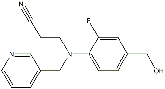 3-{[2-fluoro-4-(hydroxymethyl)phenyl](pyridin-3-ylmethyl)amino}propanenitrile Struktur