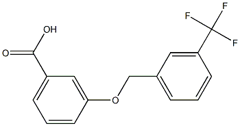 3-{[3-(trifluoromethyl)phenyl]methoxy}benzoic acid Struktur