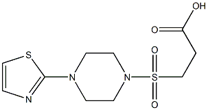 3-{[4-(1,3-thiazol-2-yl)piperazine-1-]sulfonyl}propanoic acid 化学構造式